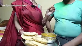 Hot Desi First time Indian festival holi celebrate with neaughbour wife